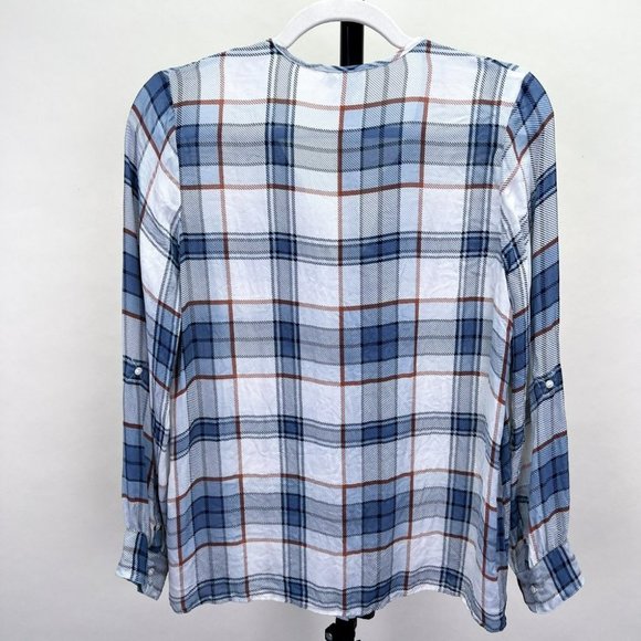 Joie Silk Plaid Button Down shirt - Picture 5 of 6